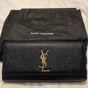 women's yves saint laurent black clutch